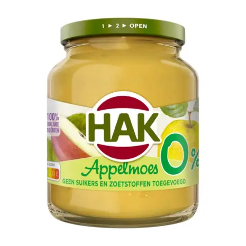 Hak Compote de pommes Hak 1/2 0% 350g