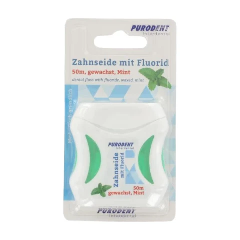 Purodent Zahnseide Mintwachs 50m