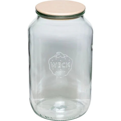 Rundrandglas 3l mit Holzdeckel