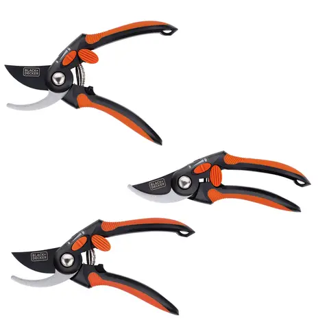 BLACK+DECKER Astscheren - Gehärtete Stahlklingen - Schwarz/Orange