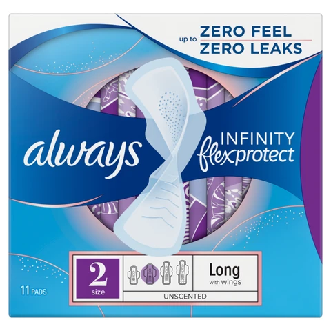 Always FlexProtect Sanitary Towels Long with Wings Unscented Size 2 11 Pads