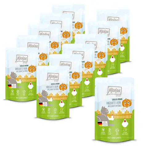 MjAMjAM - Quetschie - Chicks & Friends Heerlijke Kip op Gestoomde Pompoen 125 g x 12