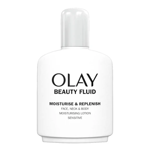Olay Beauty Fluid Moisturise & Replenish Face, Neck, Body Lotion For Sensitive Skin,200ml