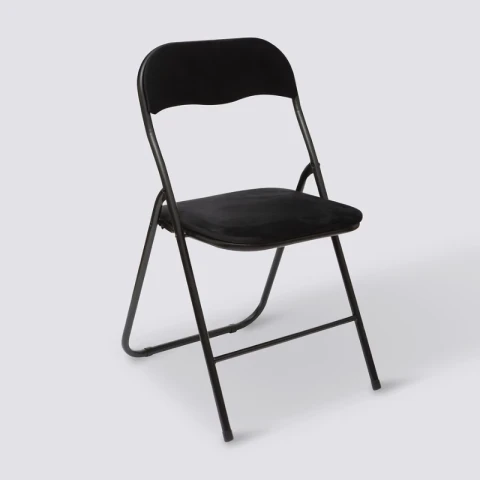 Folding Chair Velvet Black