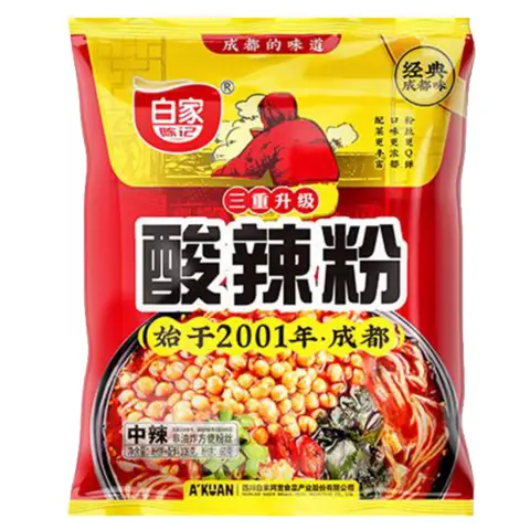 BJ Potato Vermicelli (Bag) - Sour Hot 白家红薯粉丝-酸辣(袋)105g