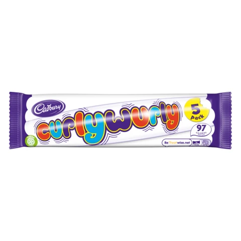 Cadbury Curly Wurly Chocolate Bar 5 Pack Multipack 107.5g