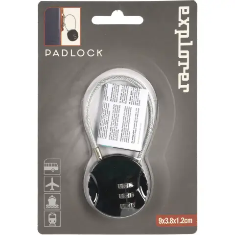 Schlossknopf mit Kabel schwarz