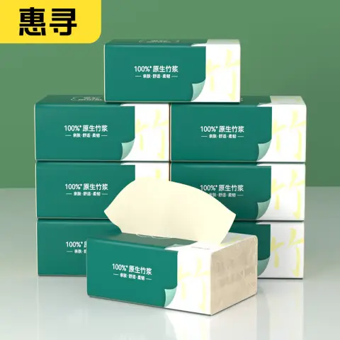 H.XUN 8 PC 100-Count Each Medium-Small Bamboo Fiber Soft Natural Tissues Napkins 100 Pieces*8 Packs