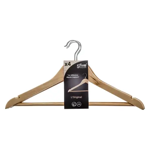 5 five simply smart Lot de 4 cintres en bois