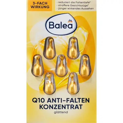 Balea Capsules Concentrées avec 4 Concentrés Différents Rétinol Vitamine C Acide Hyaluronique Q10 Anti-Rides 7 Utilisations