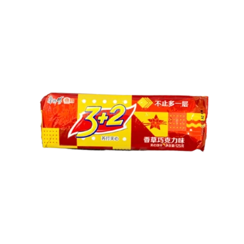 Master Kong 3+2 Biscuits sandwich soda saveur chocolat vanille 125g