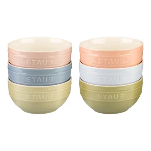 Staub Keramikschalen im Macaron-Stil – 6er-Set – 14 cm – 700 ml