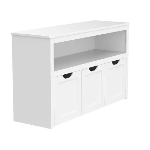 VASAGLE kinderboekenkast/opbergkast, speelgoedkast/opbergdoos met wielen, opbergrek - 102 x 30 x 60 cm - wit