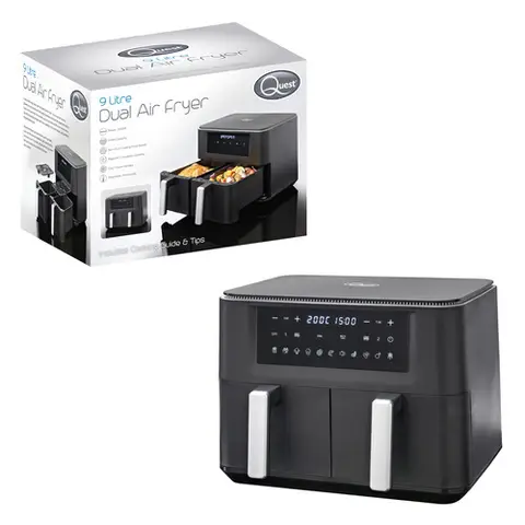 Quest 9L Dual Basket Air Fryer fryer, cooking, easy, setting, product, detachable – 33779