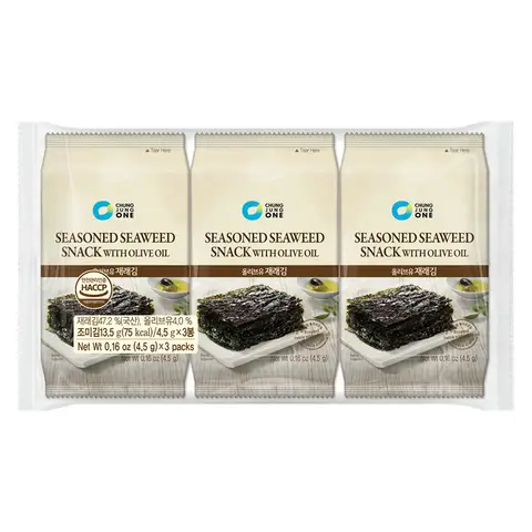 Chung Jung One CJW Zeewiersnack met olijfolie 4.5 g*3