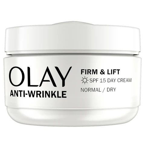 Olay Anti-Wrinkle Firm & Lift Day Cream With SPF15, For Fine Lines & Wrinkles, 50 ml