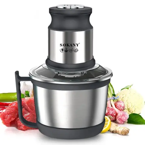 SOKANY 3L Food Processors Electric Chopper with Meat Grinder & Veggie Chopper SK-7027 3 L Meat Grinder (Deliver from Local Warehouse) CE Approved [New Arrival]