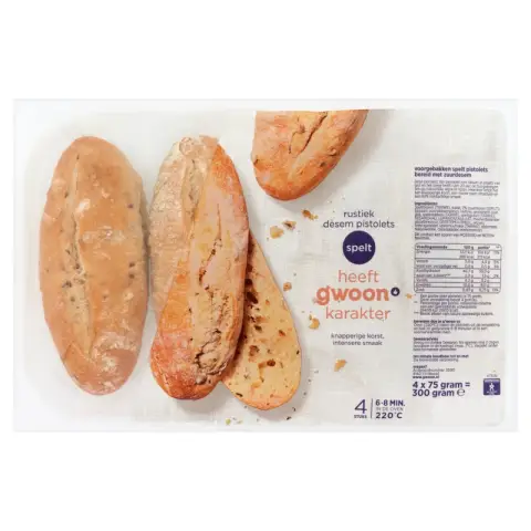 G'woon Gwoon Rustic Spelt Rolls 4×75g