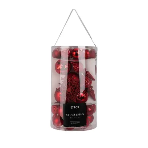 Kerstballen voor Kerstboom - 57 stuks - Rood
