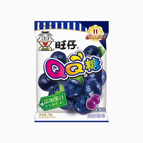 Wangzai QQ Gummy candy (Blueberry flavour) 70g 旺仔QQ糖(蓝莓味) 70g