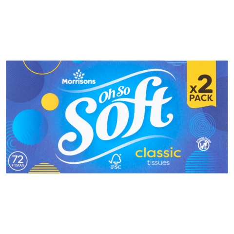 Morrisons Oh So Soft 72 Classic Tissues 2 Pack