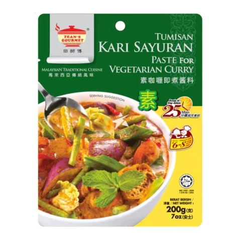 Tean's Gourmet Pâte TG pour curry végétarien, sachet de 200 g
