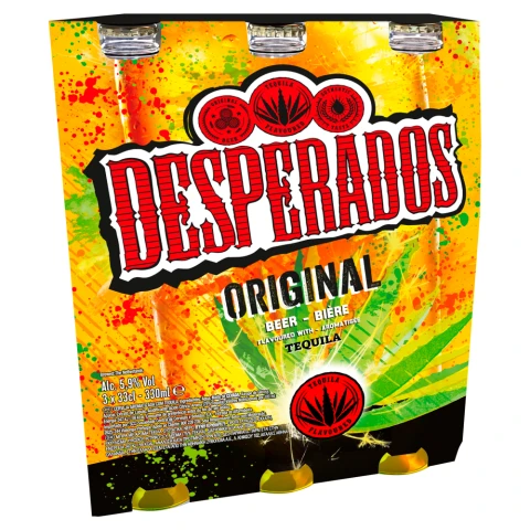 Desperados Tequila Lager Beer 3 x 330ml Bottles