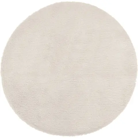 Extraweicher Kunstfellteppich, elfenbeinfarben, D80cm