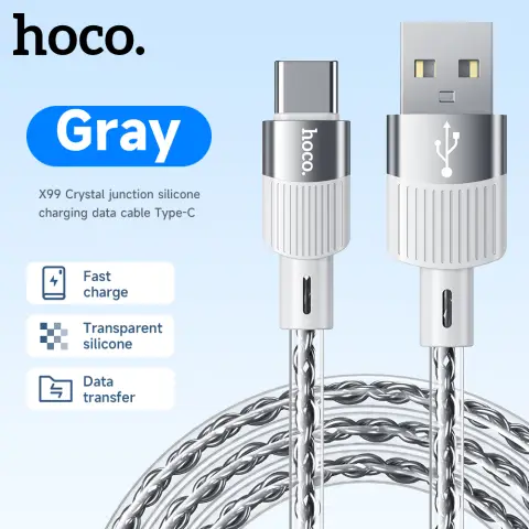 HOCO X99 USB-A to USB-C Charging  Cable - Grey