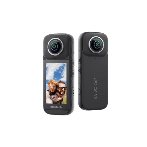 Mentech PanoX V3 Action Camera with Stabilization, 8K 360° Video, Invisible Selfie Stick Effect (HK Version)