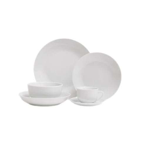 Porcelain Tableware 4 Persons 24 pcs White