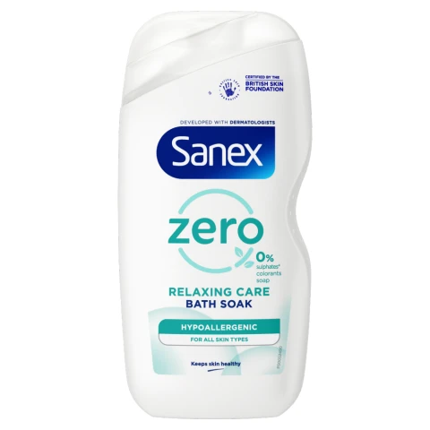 Sanex Zero% Hypoallergenic Relaxing Care Bath Soak 450ml