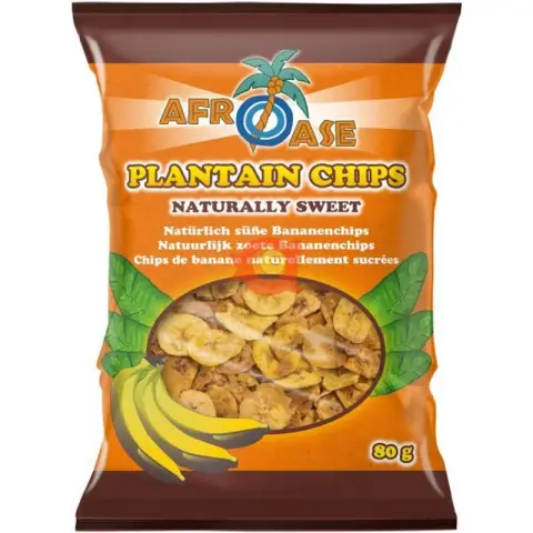 AFROASE Plantain Chips Naturally Sweet 80g