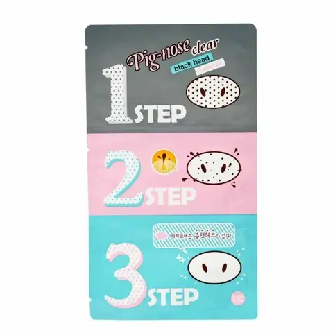 Holika Pig-Nose Clear 3-Stappen Kit Neusstrips voor Poriënreiniging 3 Stuks H