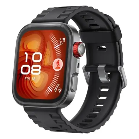 Huawei Watch Fit 4 Pro Schwarz mit Fluorelastomer-Armband