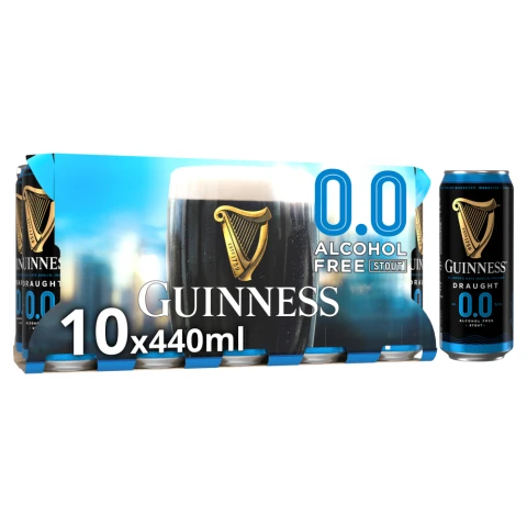 Guinness Draught 0.0% Alcohol Free Stout  10x440ml