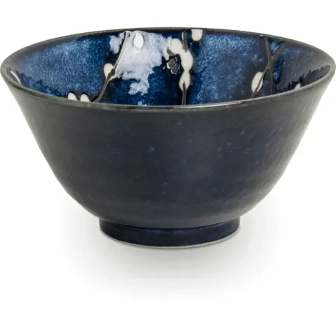 KOM Edo Japanische Keramikschale Blaues Kirschblütenmuster SCHALE Ø13cm*H7cm