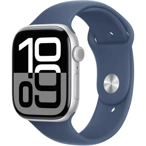 Apple Watch Series 10 GPS WiFi 46mm Silver M/L 2024 Blue Sport Band M/L