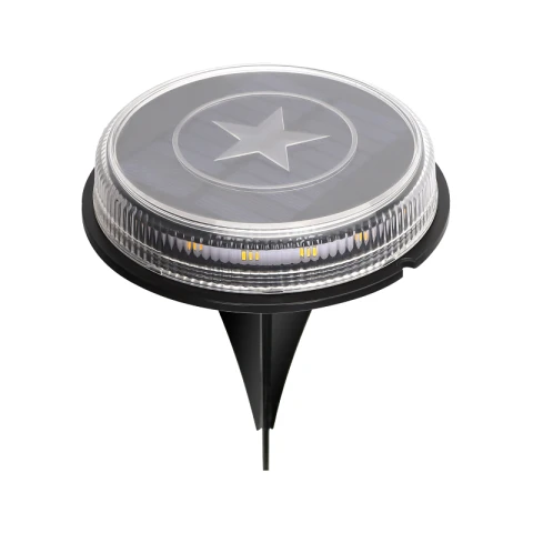 Aigostar Round Solar Light - Black | Warm light | IP66 | 0.6W Solar Panel