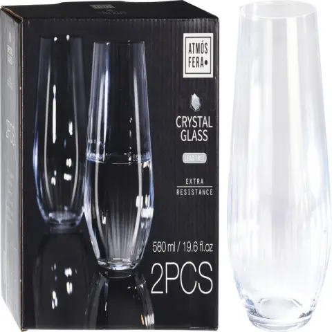 Excellent Houseware Round Mouth Glass Set  for Water Whiskey Coffee Juice Transparent Cup 360ml 2pcs