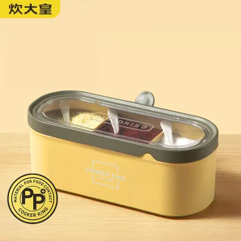 3 Compartment Mixing Container Sealed Moisture Resistant Seasoning Jar
