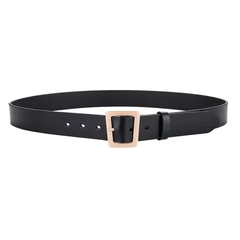 Dames Klassieke Leren Riem Zwart