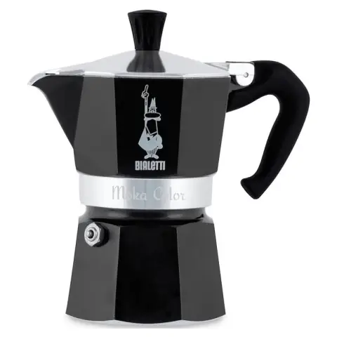 Bialetti Moka Express Moka Kettle Coffee Pot - For open flame/electric stove - Suitable for making 6 Cups - Black