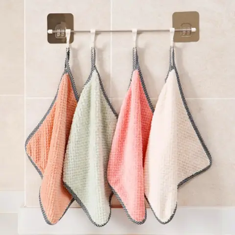 5-Pack 25x25cm Hanging Kitchen Cloths Oil-Resistant Lint-Free Super Absorbent Random Colors
