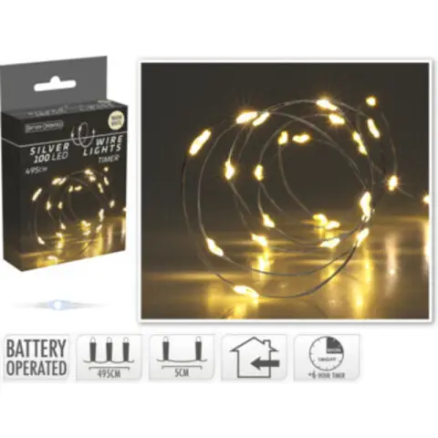 Koordverlichting Kerstmis Stripverlichting Decoratieve Sfeerverlichting - 100 LED Lichtpunten - Zilver