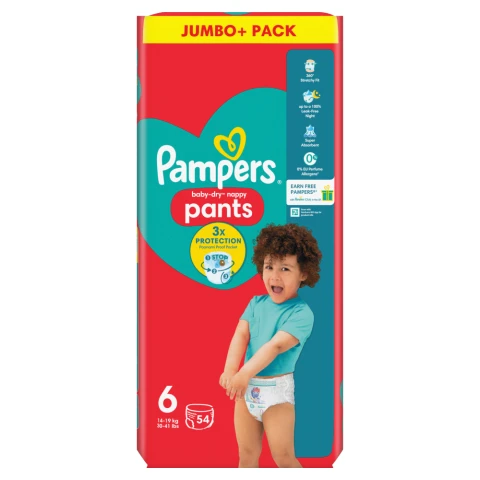 Pampers Baby Dry Nappy Pants 6 52 pack