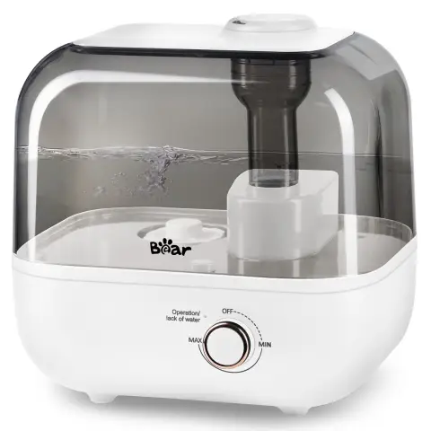 Bear 5L Humidifier for bedroom, 35 Hours Run Time, 28dB Ultra Quiet, with Aromatherapy Tray, 360° Expandable Steam Nozzle, Top Filling Humidifier for Plant, Home, Office - White