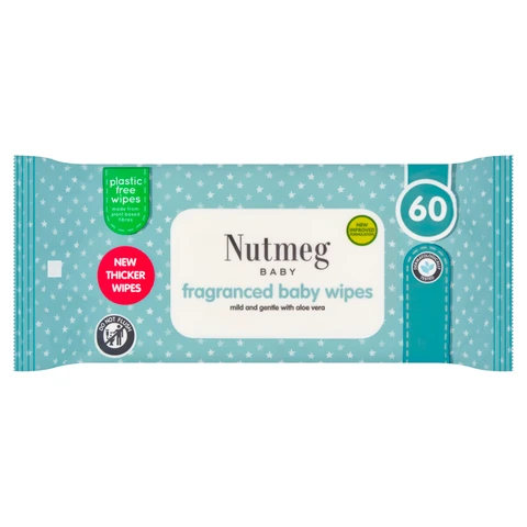 Nutmeg Fragranced Baby Wipes 60 Pack