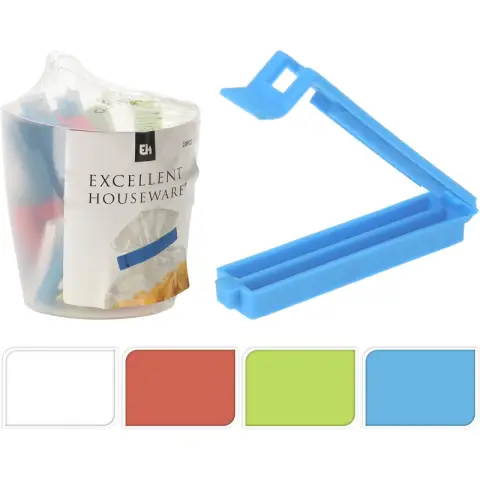 Excellent Houseware Frischhalteklammern Verschlussklammern Tütenclips Frischeclips Set Bunt 20tlg