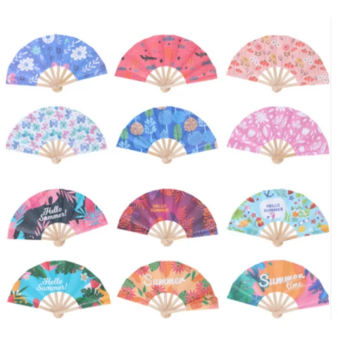 Spanish wooden fans 12 styles and 1 random delivery